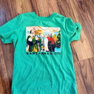 ELF Green Kids Tee with Santa Graphic